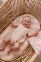 Load image into Gallery viewer, Muslin Bassinet Sheet in Rose Check

