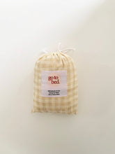 Load image into Gallery viewer, Muslin Cot Sheet in Sand Gingham
