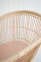 Load image into Gallery viewer, Muslin Bassinet Sheet in Chai Gingham
